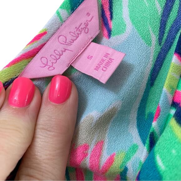 Lilly Pulitzer Anamaria On Island Time Blue/Pink/Green Sleeveless Shift Dress - Picture 3 of 7